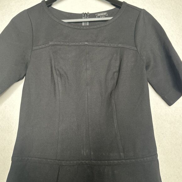 Ann Taylor Women's Black Pencil Business Dress with Back Zipper Size 6 - Picture 3 of 11